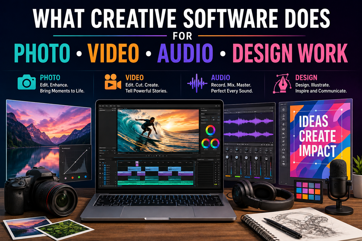What Creative Software Does for Photo, Video, Audio and Design Work