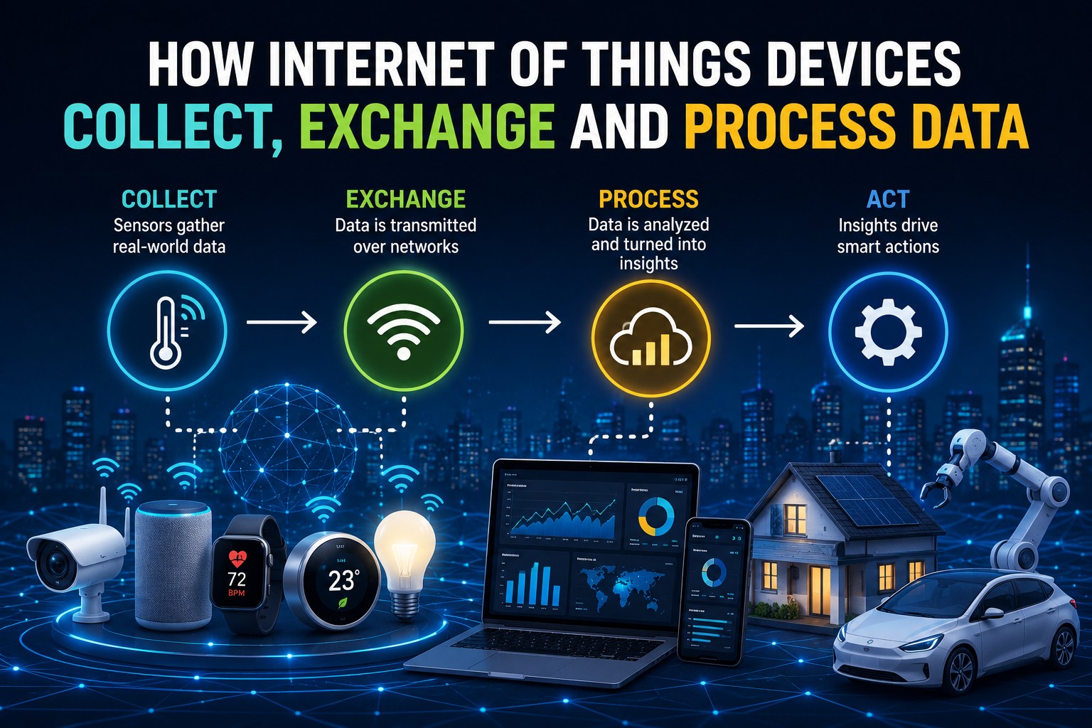 How Internet of Things Devices Collect, Exchange and Process Data